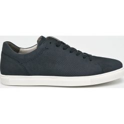 Wojas - Buty. Niebieskie buty sportowe męskie marki Wojas, ze skóry, na sznurówki. Za 329,90 zł.