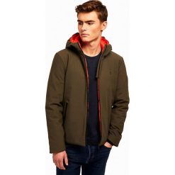 Kurtka przejściowa w kolorze khaki. Brązowe płaszcze męskie Polo Club Men, m, z haftami, bez kaptura. W wyprzedaży za 439,95 zł.