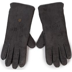 Rękawiczki Damskie EMU AUSTRALIA - Beach Forest Gloves Dark Grey. Szare rękawiczki damskie EMU Australia, bez wzorów, ze skóry. W wyprzedaży za 319,00 zł.