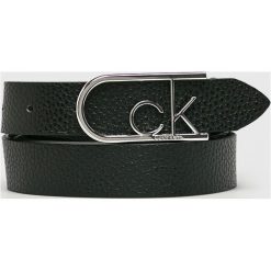 Calvin Klein - Pasek skórzany. Czarne paski damskie marki Calvin Klein, w paski, ze skóry. Za 279,90 zł.