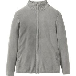 Sweter rozpinany ze stójką bonprix dymny szary. Szare swetry męskie bonprix, s, bez wzorów. Za 54,99 zł.