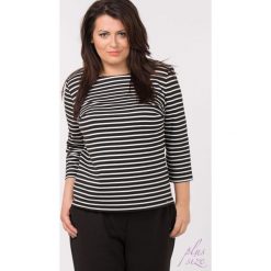 Elegancka bluza w paseczki Plus. Żółte bluzki damskie Monnari, z aplikacjami. Za 79,38 zł.