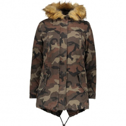 Parka "Robin" w kolorze oliwkowo-brązowym. Brązowe parki damskie Eleven Elfs, s, moro, z materiału. W wyprzedaży za 1087,95 zł.