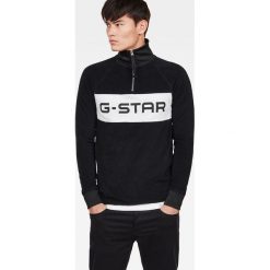 G-Star Raw - Bluza. Czarne bluzy męskie G-Star RAW, s, z nadrukiem, z elastanu, retro, polo, z długim rękawem, długie, bez kaptura. Za 419,90 zł.