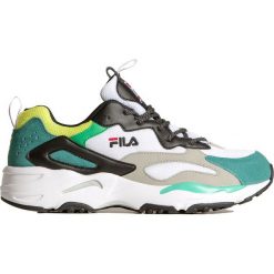 Buty FILA RAY TRACER. Zielone buty sportowe męskie Fila, z zamszu, bez zapięcia. W wyprzedaży za 314,00 zł.