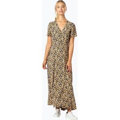 Minimum - Sukienka damska – Elastica, niebieski. Niebieskie sukienki damskie Minimum, w kwiaty, bez kołnierzyka, bez rękawów, maxi, kopertowe. Za 399,95 zł.