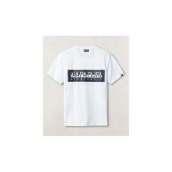 T-shirty z krótkim rękawem Napapijri N0YIEI SELE. Białe t-shirty damskie Napapijri, s, bez wzorów, bez kołnierzyka, krótkie. Za 111,95 zł.