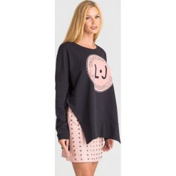 BLUZA Liu Jo. Czarne bluzy damskie Liu Jo, s, z nadrukiem, z bawełny, bez rękawów, bez kaptura. Za 679,00 zł.