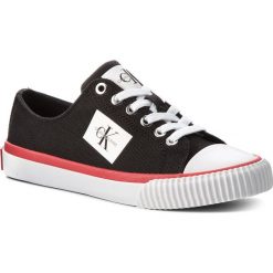 Trampki CALVIN KLEIN JEANS - Ivory R0771 Black. Czarne półbuty damskie Calvin Klein Jeans, bez wzorów, z jeansu, bez zapięcia. W wyprzedaży za 269,00 zł.