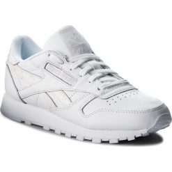 Buty Reebok - Cl Lthr CN4021 White/Lgh Grey. Białe buty sportowe damskie Reebok, na co dzień, bez wzorów, ze skóry, bez obcasa, na płaskiej podeszwie, bez zapięcia. W wyprzedaży za 279,00 zł.