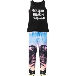 Top + legginsy (2 części) bonprix czarny. Czarne legginsy dziewczęce bonprix, na lato, w paski. Za 49,99 zł.