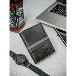 Ekskluzywny portfel skórzany męski skóra naturalna. Czarne portfele męskie ALWAYS WILD, bez wzorów, ze skóry. Za 49,90 zł.