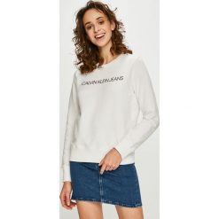 Calvin Klein Jeans - Bluza. Niebieskie bluzy damskie z nadrukiem marki Calvin Klein Jeans, s, z bawełny, bez kaptura. Za 399,90 zł.
