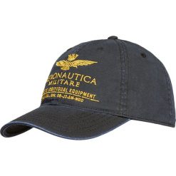 Czapka AERONAUTICA MILITARE Granatowy. Niebieskie czapki męskie marki Aeronautica Militare, z haftami, z tkaniny. Za 200,00 zł.
