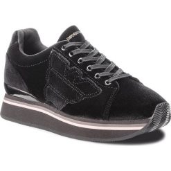 Sneakersy EMPORIO ARMANI - X3X057 XD163 00002 Black. Czarne półbuty damskie Emporio Armani, z tworzywa sztucznego. W wyprzedaży za 479,00 zł.