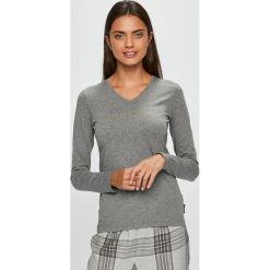 Emporio Armani - Bluzka. Szare bluzki damskie marki Emporio Armani, s, z nadrukiem, z elastanu, casualowe. W wyprzedaży za 179,90 zł.
