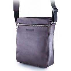 Torba na ramię saszetka BRODRENE ciemny brąz. Szare torby męskie na ramię marki Brødrene, w paski, ze skóry, na ramię. Za 139,90 zł.