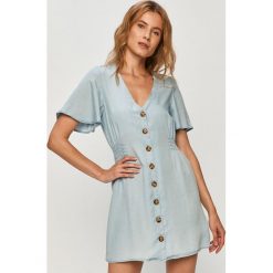 Tally Weijl - Sukienka jeansowa. Niebieskie sukienki damskie TALLY WEIJL, na co dzień, bez wzorów, z lyocellu, casualowe, bez kołnierzyka, z krótkim rękawem, krótkie, mini, rozkloszowane. Za 99,90 zł.