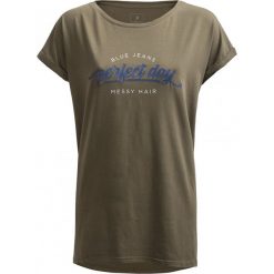 T-shirt damski TSD612 - khaki - Outhorn. Brązowe koszulki damskie Outhorn, bez wzorów, z bawełny, bez kołnierzyka, bez rękawów. W wyprzedaży za 29,99 zł.