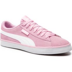 Sneakersy PUMA - Urban Plus Sd Jr 365166 08 Pale Pink/Puma White. Różowe półbuty damskie Puma, bez wzorów, ze skóry, bez obcasa, na płaskiej podeszwie, bez zapięcia. W wyprzedaży za 149,99 zł.