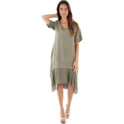 Sukienki: Lniana sukienka w kolorze khaki