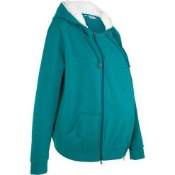 Bluza rozpinana ciążowa z wstawką niemowlęcą na nosidełko i miękką spodnią stroną bonprix kobaltowo-turkusowy melanż. Niebieskie bluzy ciążowe marki bonprix, melanż, z materiału. Za 149,99 zł.