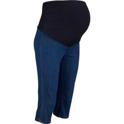 Legginsy dżinsowe ciążowe bonprix niebieski "stone”. Niebieskie legginsy ciążowe bonprix, w paski, z jeansu. Za 99,99 zł.
