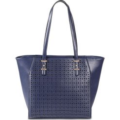 Torba shopper bonprix kobaltowo-srebrny kolor. Niebieskie torby damskie na zakupy bonprix, bez wzorów, duże, bez dodatków. Za 59,99 zł.