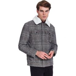Kurtka krótka z kołnierzem. Szare kurtki męskie Top Secret, na zimę, m, bez wzorów, z tkaniny, eleganckie, krótkie, bez kaptura. Za 199,99 zł.