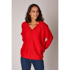 Sweter w kolorze czerwonym. Czerwone swetry damskie L'étoile du cachemire, bez wzorów, z kaszmiru, klasyczne, bez rękawów, bez kaptura. W wyprzedaży za 129,95 zł.