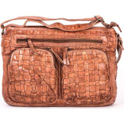Torebki klasyczne damskie: Skórzana torebka w kolorze beżowym – 31 x 22 x 7 cm