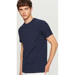 T-shirty męskie: Gładki T-shirt Basic - Granatowy