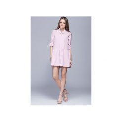 Luźna sukienka z asymetrycznym dołem róż H005. Zielone sukienki damskie marki Harmony, na co dzień, xl, bez wzorów, z materiału, z asymetrycznym kołnierzem, bez rękawów, mini, asymetryczne. Za 129,00 zł.