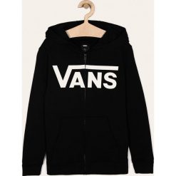 Vans - Bluza dziecięca 129-173 cm. Czarne bluzy chłopięce Vans, z nadrukiem, z bawełny, bez rękawów, z kapturem. Za 259,90 zł.