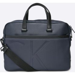 Calvin Klein Jeans - Torebka. Szare torby na laptopa marki Calvin Klein Jeans, w paski, z bawełny, małe. W wyprzedaży za 559,90 zł.