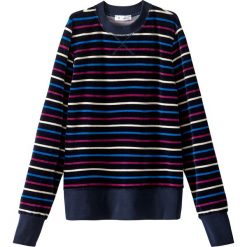 Bluza z weluru w paski. Czarne bluzy damskie marki La Redoute Collections, m, w paski, z bawełny. Za 94,50 zł.