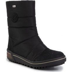 Śniegowce RIEKER - Z6485-00 Schwarz. Czarne kozaki damskie Rieker, na zimę, z wełny, bez obcasa, bez zapięcia. Za 269,00 zł.