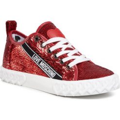 Sneakersy LOVE MOSCHINO - JA15283G0AJL0500 Rosso. Czerwone półbuty damskie Love Moschino, ze skóry ekologicznej. Za 779,00 zł.