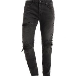 Topman STACKER ZIP Jeansy Slim Fit black. Niebieskie jeansy męskie marki Topman. Za 249,00 zł.
