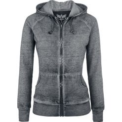Bluzy damskie: Black Premium by EMP Burnout Zipper Bluza z kapturem rozpinana damska ciemnoszary