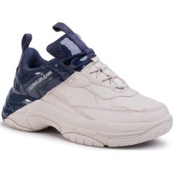 Sneakersy CALVIN KLEIN JEANS - Marrel B4S0652 Stone/Navy. Brązowe sneakersy męskie Calvin Klein Jeans, na co dzień, bez wzorów, z jeansu, bez zapięcia. W wyprzedaży za 659,00 zł.