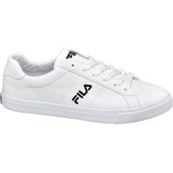 Tenisówki męskie Fila białe. Białe trampki męskie Fila, bez wzorów, z gumy, sportowe, bez zapięcia. Za 99,90 zł.