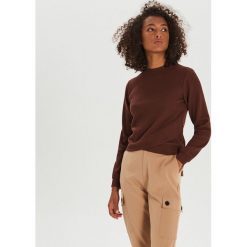Bluza z ozdobym dołem - Bordowy. Czerwone bluzy damskie Cropp, s, z aplikacjami, bez rękawów, bez kaptura. Za 69,99 zł.