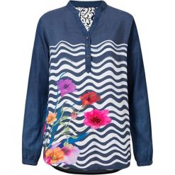 Desigual Bluzka damska Blus Liuba Navy 19SWBW32 5000 (rozmiar M). Niebieskie bluzki damskie Desigual, m, bez wzorów, bez kołnierzyka, bez rękawów. W wyprzedaży za 188,00 zł.