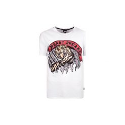 T-shirty z krótkim rękawem Roberto Cavalli S03GC0463. Białe t-shirty męskie Roberto Cavalli, s, bez wzorów, bez kołnierzyka, krótkie. Za 199,00 zł.