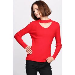 Czerwony Sweter Moon River. Czarne swetry klasyczne damskie marki Mohito, l, z chokerem. Za 49,99 zł.