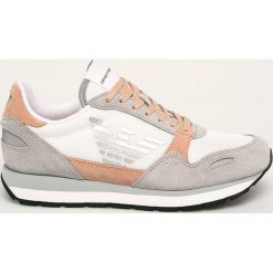 Emporio Armani - Buty. Szare buty sportowe damskie Emporio Armani, bez wzorów, ze skóry, sportowe. Za 749,90 zł.