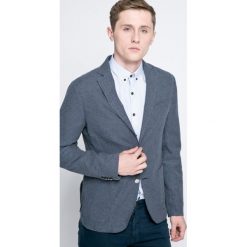 Trussardi - Marynarka. Niebieskie garnitury męskie marki Trussardi, z bawełny, casualowe. W wyprzedaży za 1199,00 zł.