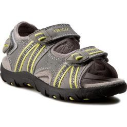 Sandały męskie skórzane: Sandały GEOX – J S.Strada A J4224A 0CE14 C1172 Grey/Lime Green