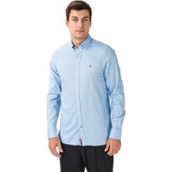 Tommy Hilfiger Koszula Niebieski. Niebieskie koszule męskie TOMMY HILFIGER, xxl, bez wzorów, z elastanu, bez kołnierzyka, z długim rękawem. Za 428,95 zł.